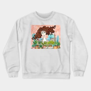 Flowers Need Your Care Watercolor Illustration Crewneck Sweatshirt